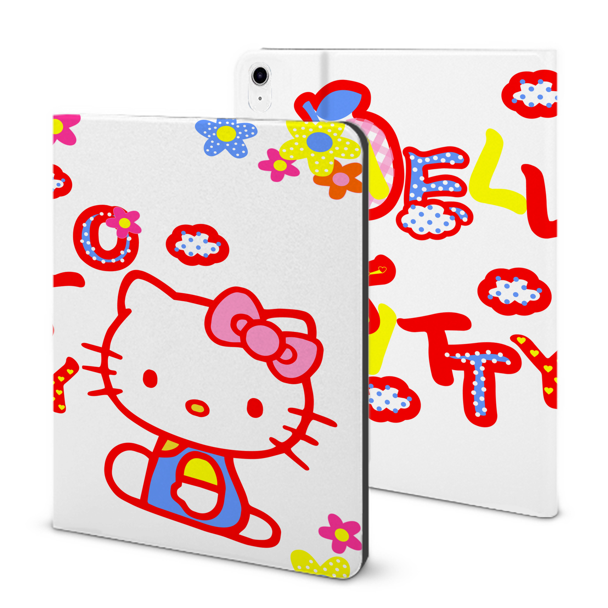 （画像用） Hello Kitty ハローキティ IPad ケース ブック型 PUレザー TPU 耐衝撃 軽量 薄型 ペン収納なし 全面保護 IPad 各モデル対応